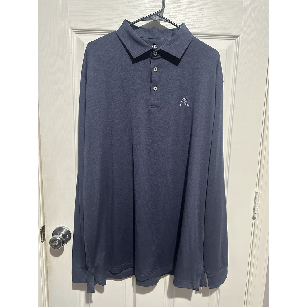 Rhoback The Big Easy Long Sleeve Performance Polo Blue XXL